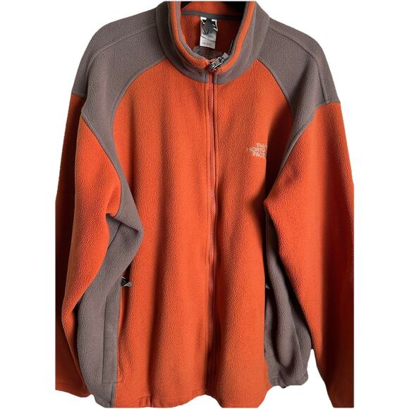 The North Face Men's XL Orange Khumbu Jacket Fleece Full Zip Pockets - Picture 1 of 11